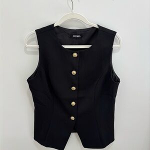 Black Vest with Gold Buttons